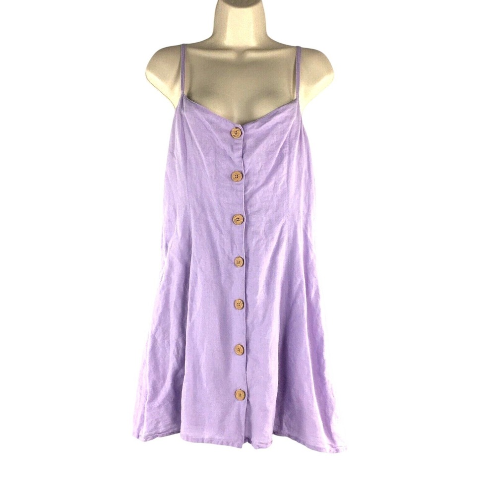 Anthropologie Urban Outfitters Mini SunDress Woman 12 Purple Linen Blend Beach‎